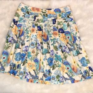 Talbots floral pleated midi skirt